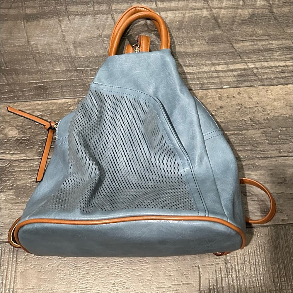 Baby Blue Backpack Purse